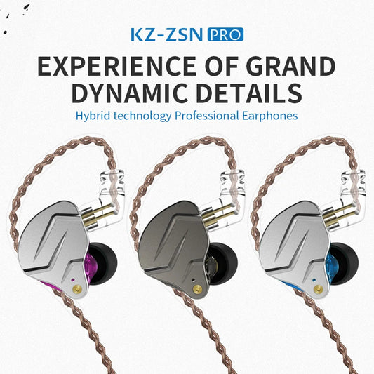 KZ ZSN PRO 1BA+1DD Hybrid In Ear  Earphone